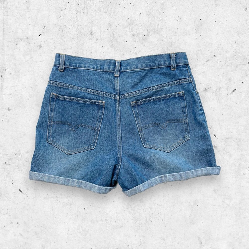 Vtg 90s Department of Youth Denim Jeans Shorts, High Rise Mom Cuffed Wide Leg 32 - Picture 2 of 6